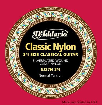 Струны для классической гитары 3/4 D'ADDARIO EJ27N-3/4