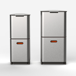 Контейнер для мусора с двумя баками totem compact, 40 л, нержавеющая сталь