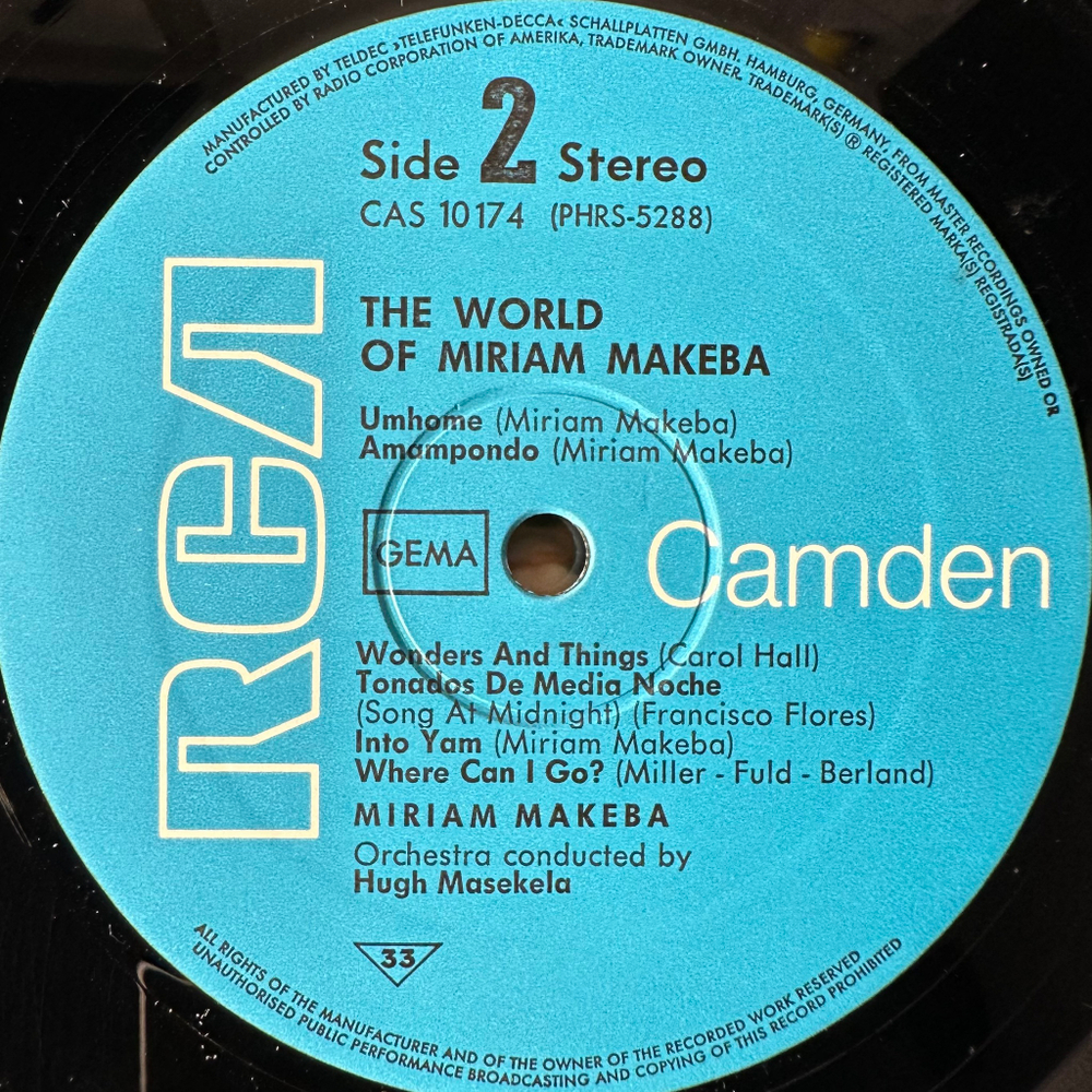 Miriam Makeba ‎– The World Of Miriam Makeba (Германия 1963г.)