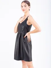 Сарафан женский из экокожи кожаный