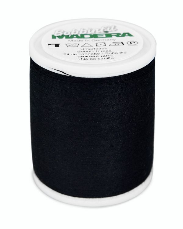 Нитки нижние Madeira Bobbinfil №70, 1500 м, цв. черные, 9764, 5 катушек