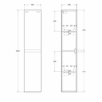 Шкаф пенал BelBagno Kraft 33 L KRAFT-1600-2A-SC-RGB-L подвесной Rovere Galifax Bianco