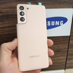 Крышка для Samsung S21 - задняя панель премиум качество (розового цвета)