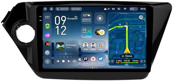 Магнитола для KIA Rio 3 2011-2017 - Teyes CC4-PRO монитор 9.5" 2K QLED на Android 13, Быстрейшая, Snapdragon 778G, ИИ, CarPlay, DSP, 4G SIM-слот