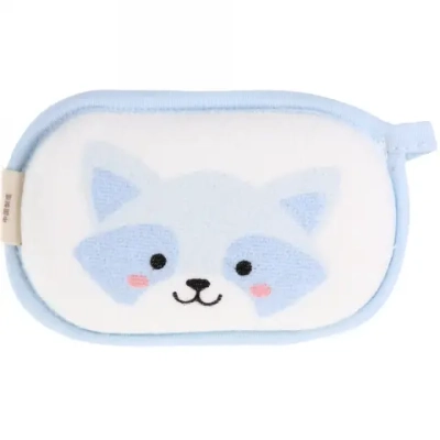 Губка для тела махровая детская «Happy baby - Енот Грэй» , 13*8,5 см (ZIP пакет)