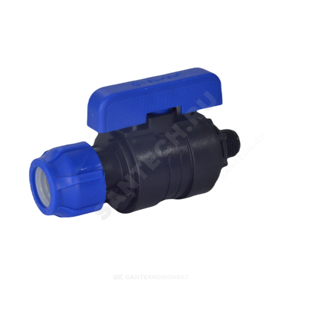 Кран шаровой компрессионный ПЭ Дн 32х1/2" НР Ру16 VALFEX 1210012632012