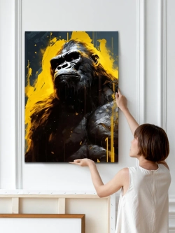 Картина Горилла в фокусе на стену 50x70см 1шт.