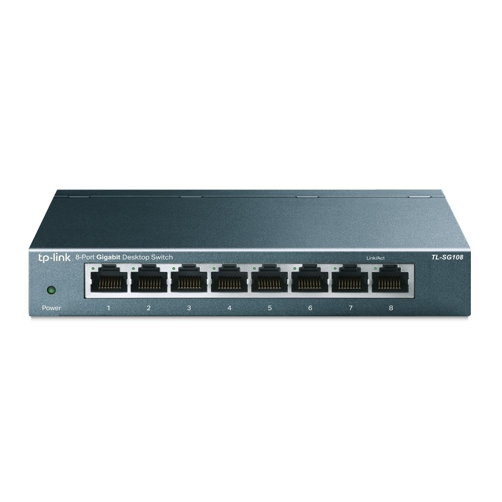 Коммутатор TP-Link TL-SG108 Настольный коммутатор с 8 гигабитными портами