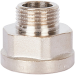 Переход с внутренней резьбы на наружную под ключ STOUT SFT 0073 - 1/2" x 3/8" (латунь никелиров-ная)