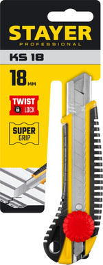 STAYER KS-18, 18 мм, нож с винтовым фиксатором, Professional (09161)