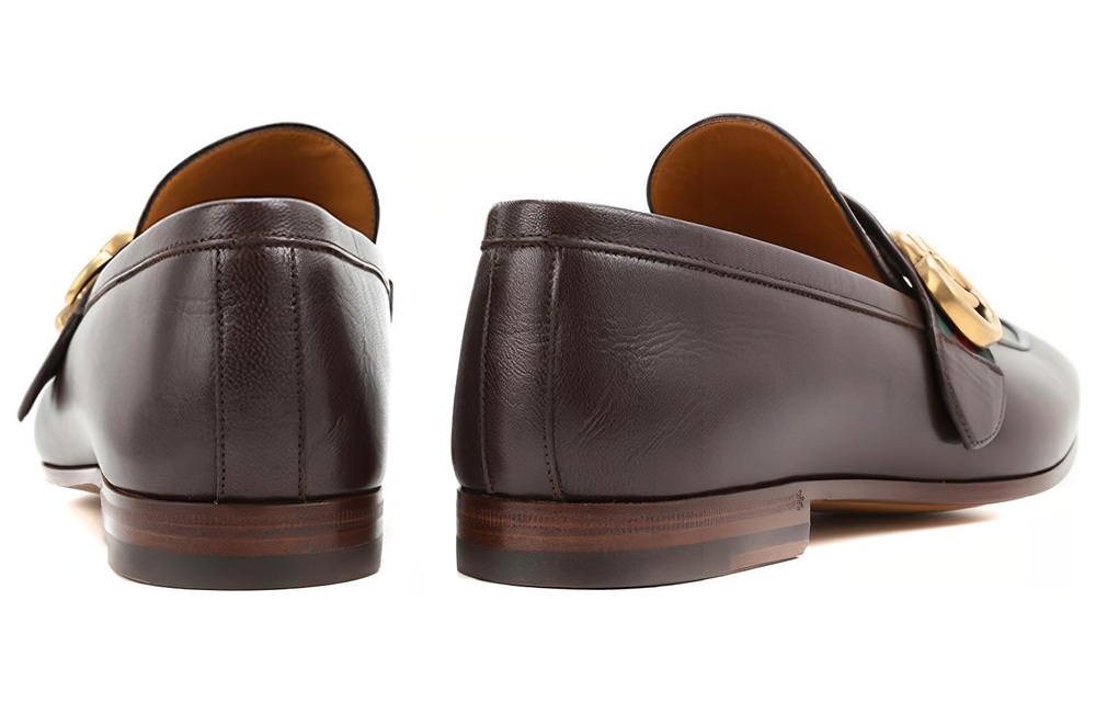 GUCCI Casual Leather Shoes Men"s Low top Brown