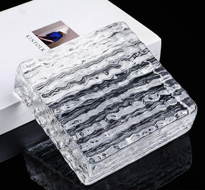 Стеклянный кирпич Glassio Waterfall (Водопад) бесцветный 150х150х50 мм