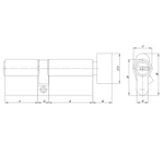 Цилиндровый механизм (AZ202/70) AZ2002Knob70 (30+10+30) CP хром