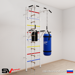 Шведская стенка Sv Sport усиленная 6722 (Турник стандарт/Брусья/Лестница/Цепь/Мешок 22кг)
