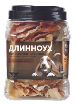 Грин Кьюзин Лакомство д/собак Длинноух (кроличьи уши с мясом кролика) туба 750гр