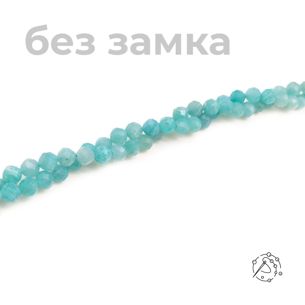 Нить из бусин Амазонит, 6 мм с огранкой