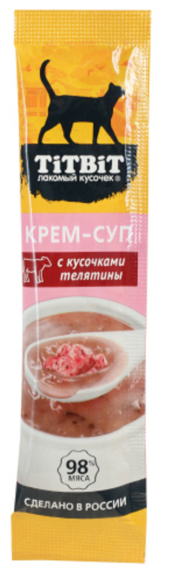 Крем-суп TITBIT для кошек с кусочками телятины - 10 гр