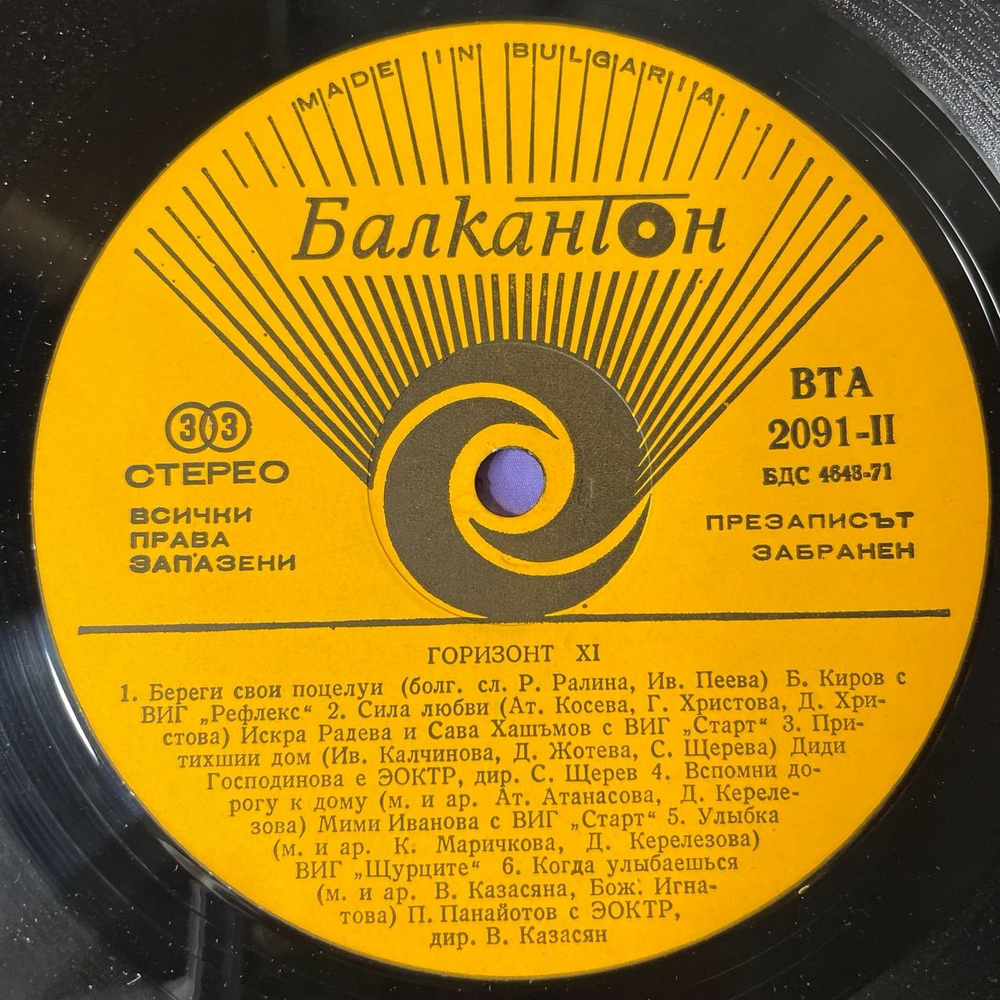 Винтажная виниловая пластинка LP Сборник Горизонт Хоризонт 11 Horizont XI (Болгария 1977)