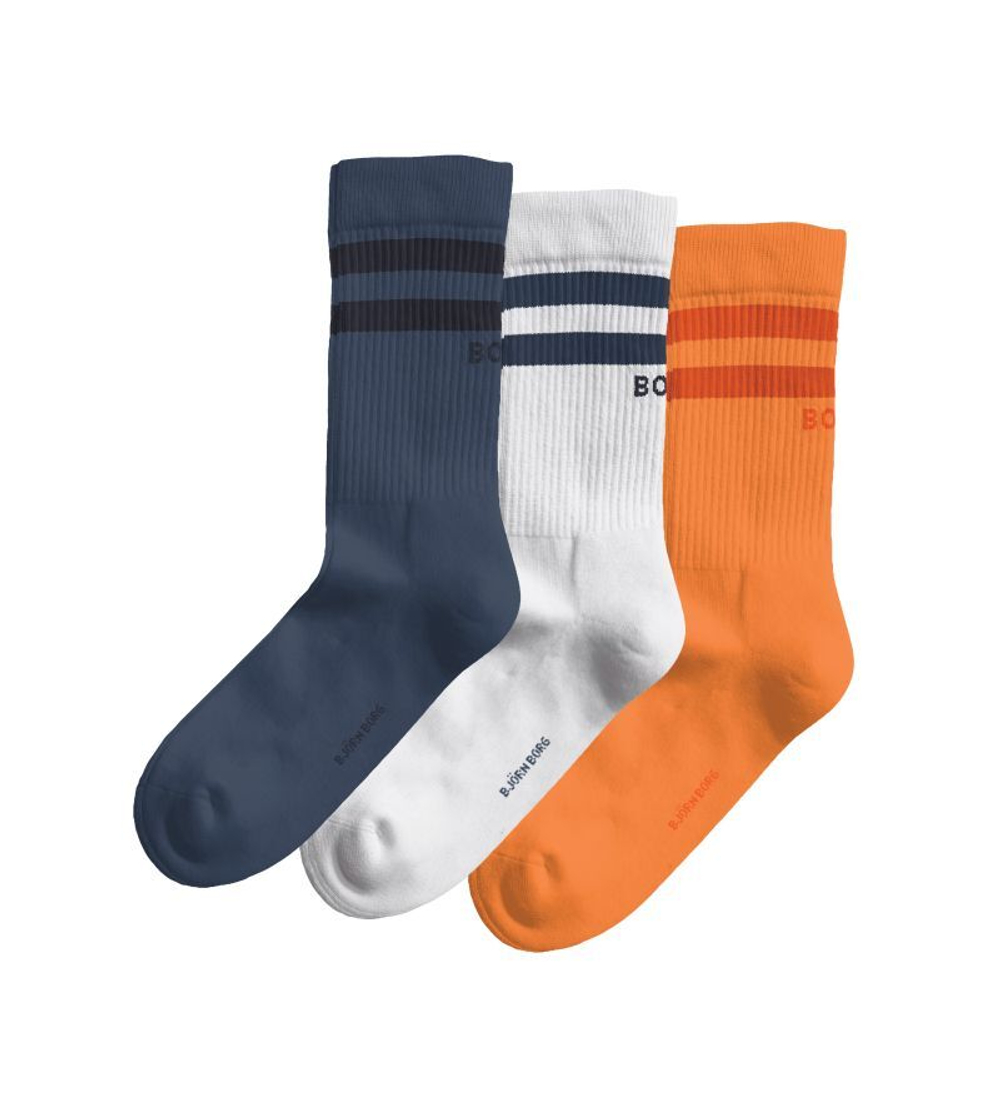 Теннисные носки Bj_rn Borg Core Crew 3P - white/navy blue/orange