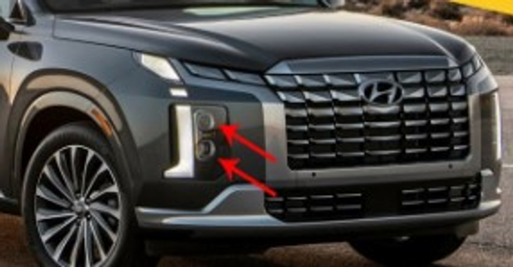 Hyundai Palisade (2018-2024) Галоген БС/ДС переходные рамки для замены линз (комплект, 2шт)