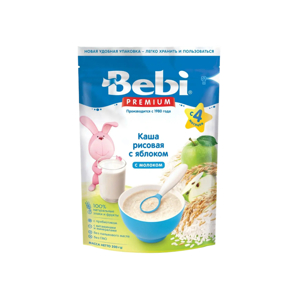 Каша молочная Bebi Рисовая с Яблоком 200г