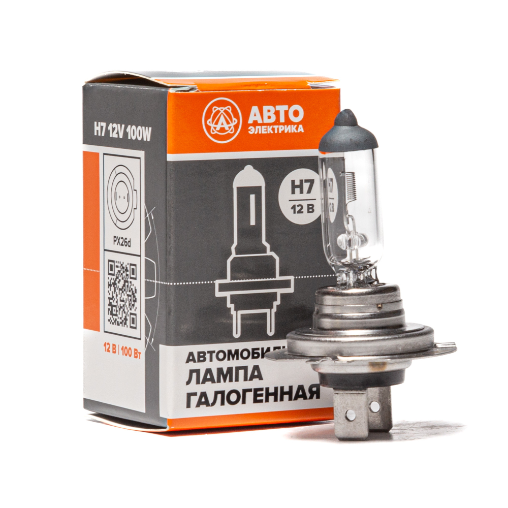 H7 12-100 PX26d Автолампа галогенная H7, 12 В, 100 Вт, PX26D