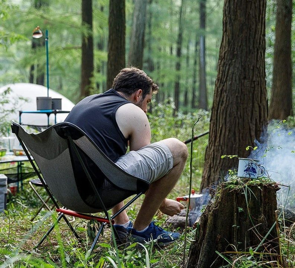 Стул складной туристический Naturehike NH18Y050-Z, светло-серый, 6927595730683