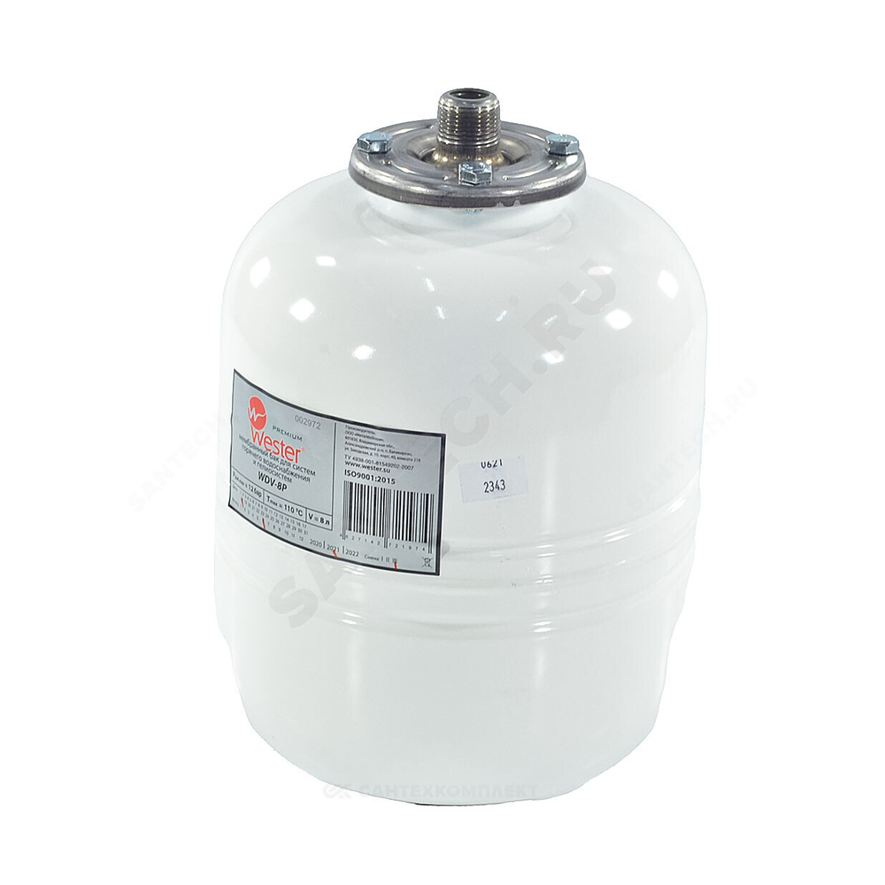 Бак расширительный мембранный для отопления 12 л 12 бар 3/4" НР WDV Premium Wester 0-14-0360