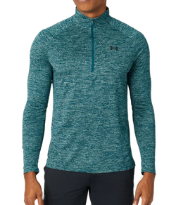 Футболка мужская теннисная теннисная Under Armour UA Tech 2.0 1/2 Zip M - tourmaline teal/black