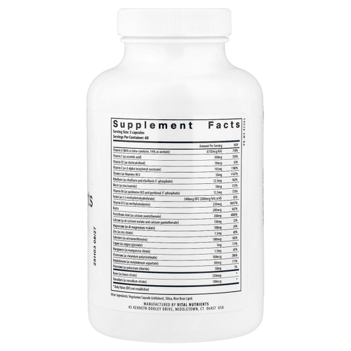 Vital Nutrients, мультипитательные вещества (без железа и йода), 180 вегетарианских капсул