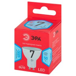 Лампа светодиодная ЭРА RED LINE LED MR16-7W-840-GU10 R 7Вт софит нейтральный белый свет GU10 | Лампы cветодиодные Точечные (Софиты) (MR, PAR)