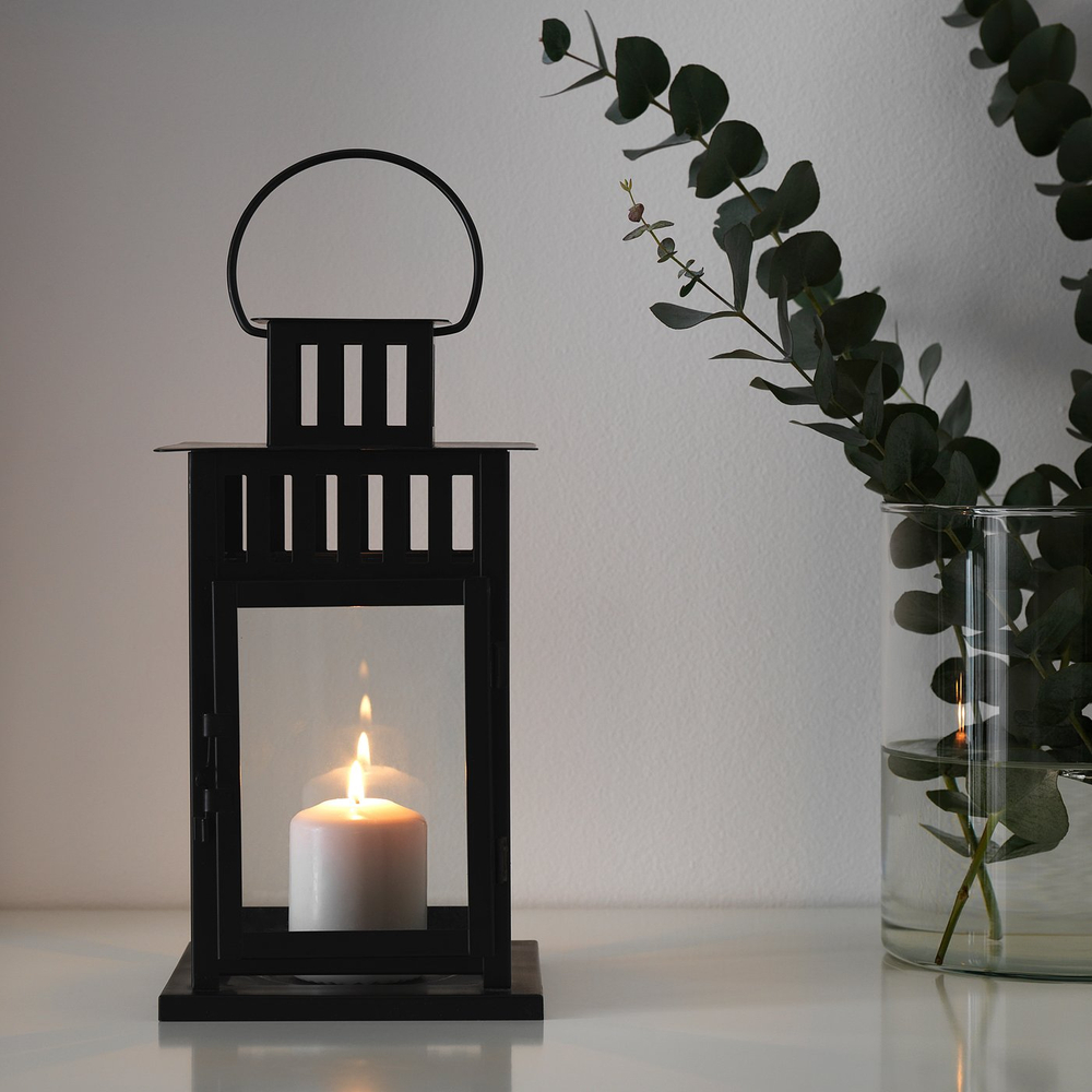 IKEA BORRBY  (ИКЕА БОРРБЙ)  -  Лампион - для дома и улицы черный 28 см
