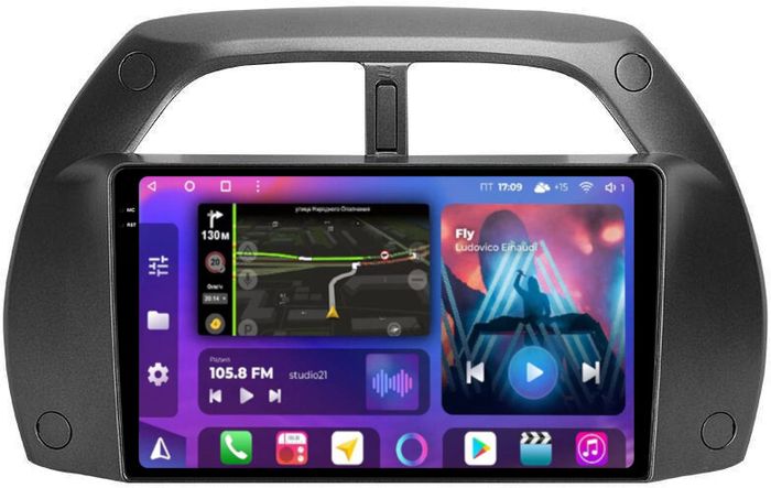 Магнитола для Toyota RAV4 2 2000-2003 - FarCar BM3064M-2K монитор 9.5" 2K QLED на Android 14, Быстрая, CarPlay, 4G SIM-слот