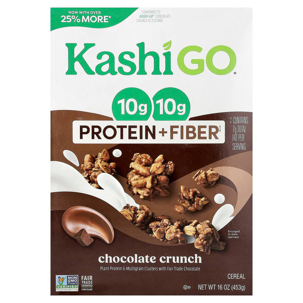 Kashi, GO®, хлопья с протеином и клетчаткой, с хрустящей шоколадной крошкой, 453 г (16 унций)