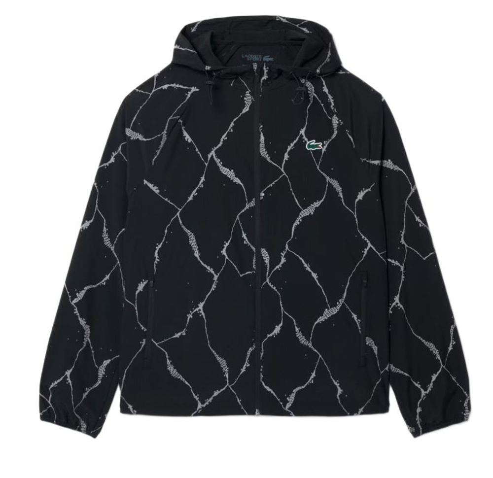 Meska kurtka tenisowa Lacoste Reflective Crocodile Print - black