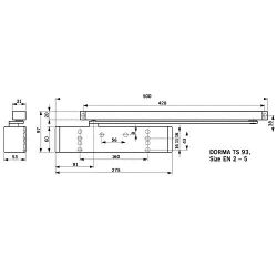Доводчик дверной DORMA TS93 B (корпус) EN2-5 серый