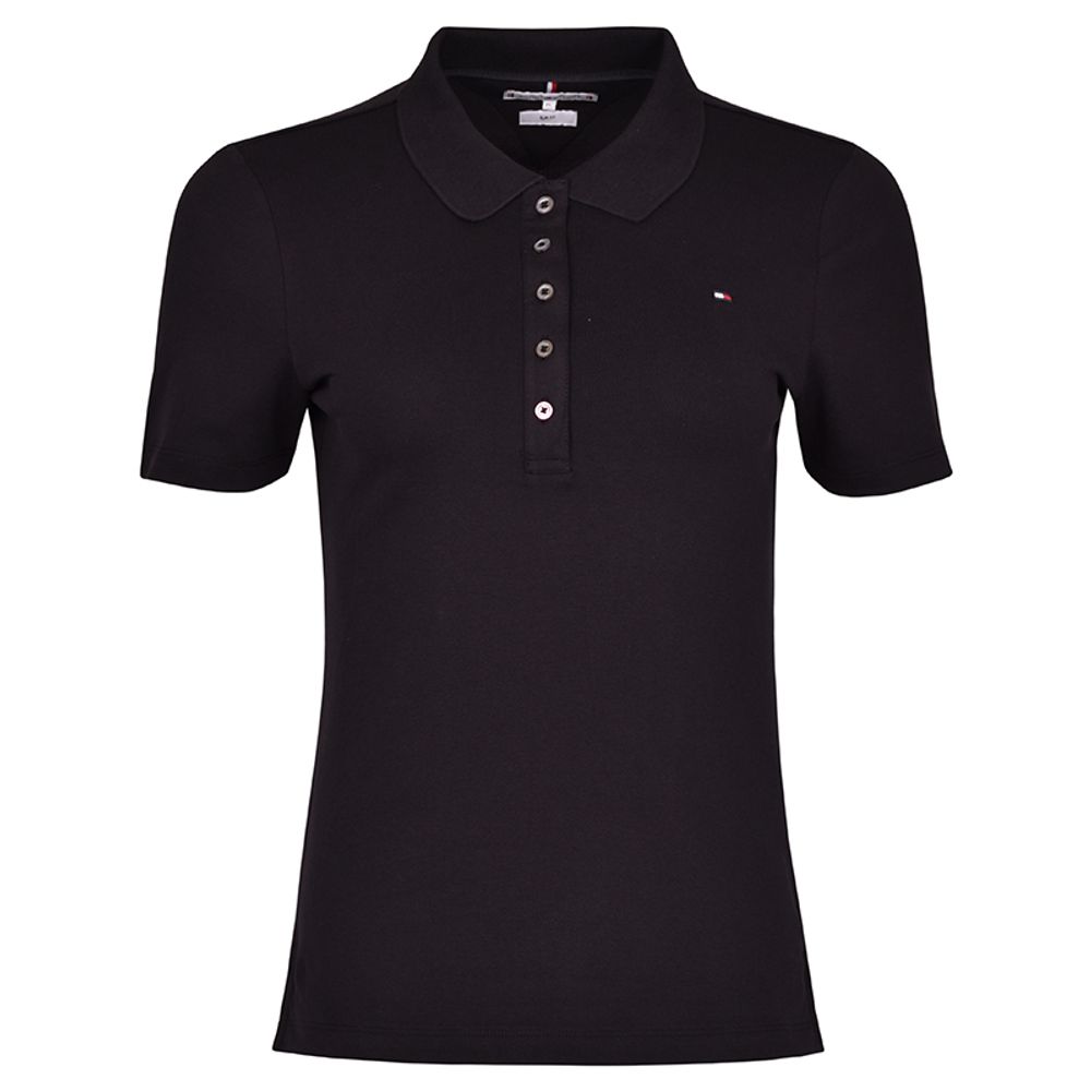 Женское поло Tommy Hilfiger 1985 Slim Pique Polo - черный