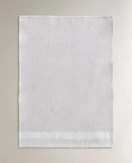 ZARA HOME ВАФЕЛЬНЫЕ КУХОННЫЕ ПОЛОТЕНЦА (НАБОР ИЗ 2 ШТ.), БЕЛЫЙ