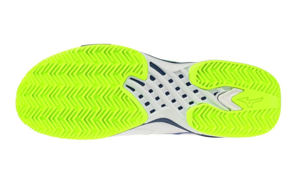 Теннисные кроссовки Mizuno Wave Exceed Tour 7 CC - white/dazzling blue/light yellow