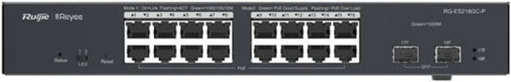 Коммутатор POE ПОЕ 16 Port Ruijie Reyee RG-ES218GC-P