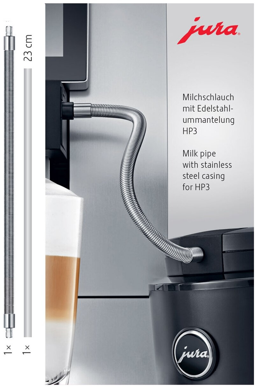 Jura молочный шланг с оболочкой из высококачественной стали HP3 (24114) (Швейцария)
