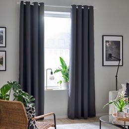 Комплект штор IKEA HILLEBORG (ХИЛЛЕБОРГ), Серый, 145x250 см, 2 шт