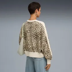 Толстовка женская PUMA T7 LEO LUXE AOP Over-Oversized Crew TR