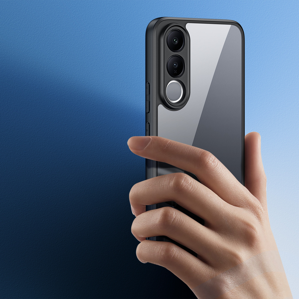 Чехол прозрачный с черными рамками для Vivo V70 FE, серия Aimo Series Case от Dux Ducis