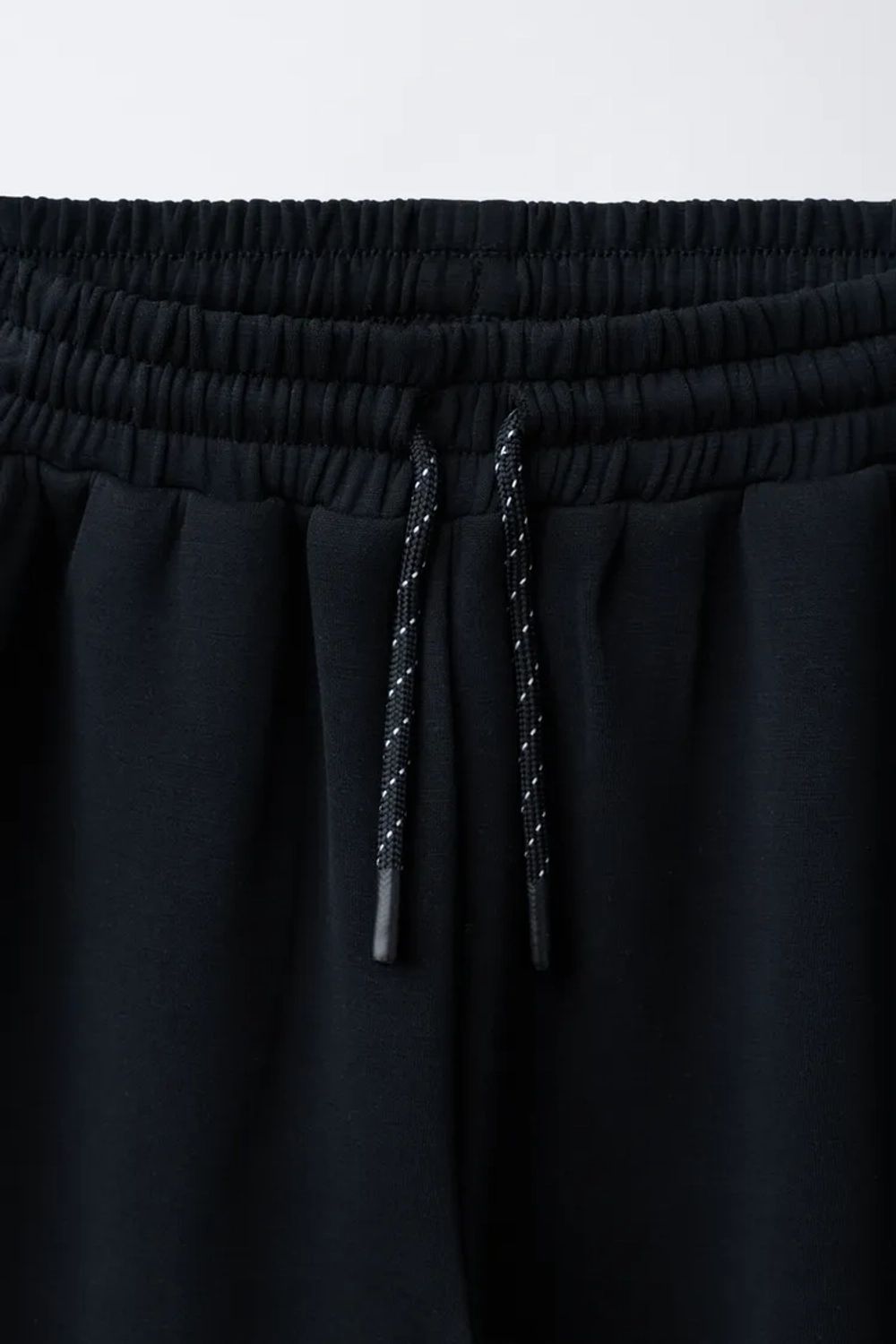 ZARA СПОРТИВНЫЕ БРЮКИ WIDE LEG С КОНТРАСТНЫМИ ДЕТАЛЯМИ, ЧЕРНЫЙ