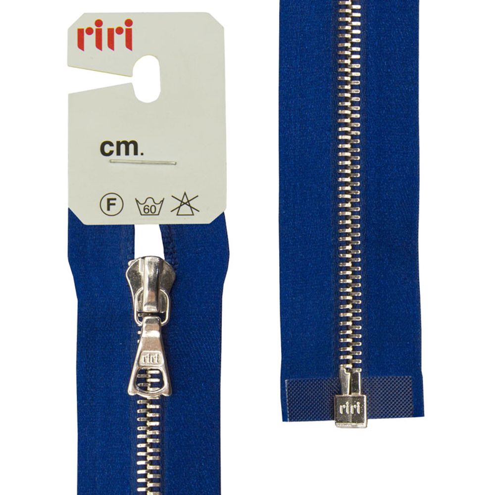 Молния металл RIRI Т4 (4 мм) 1 зам., разъем., 70 см, Ni, атласная тесьма, цв.9603, синий, 1 шт Молния металл RIRI Т4 (4 мм) 1 зам., разъем., 70 см, Ni, атласная тесьма, цв.9603, синий, 1 шт