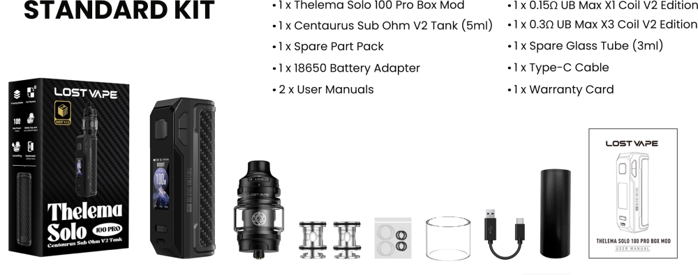Lost vape THELEMA SOLO 100 PRO Kit
