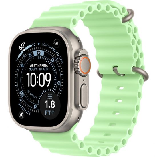 Умные часы Apple Watch Ultra 3 49 мм Natural Titanium Ocean Band Зеленый Неон