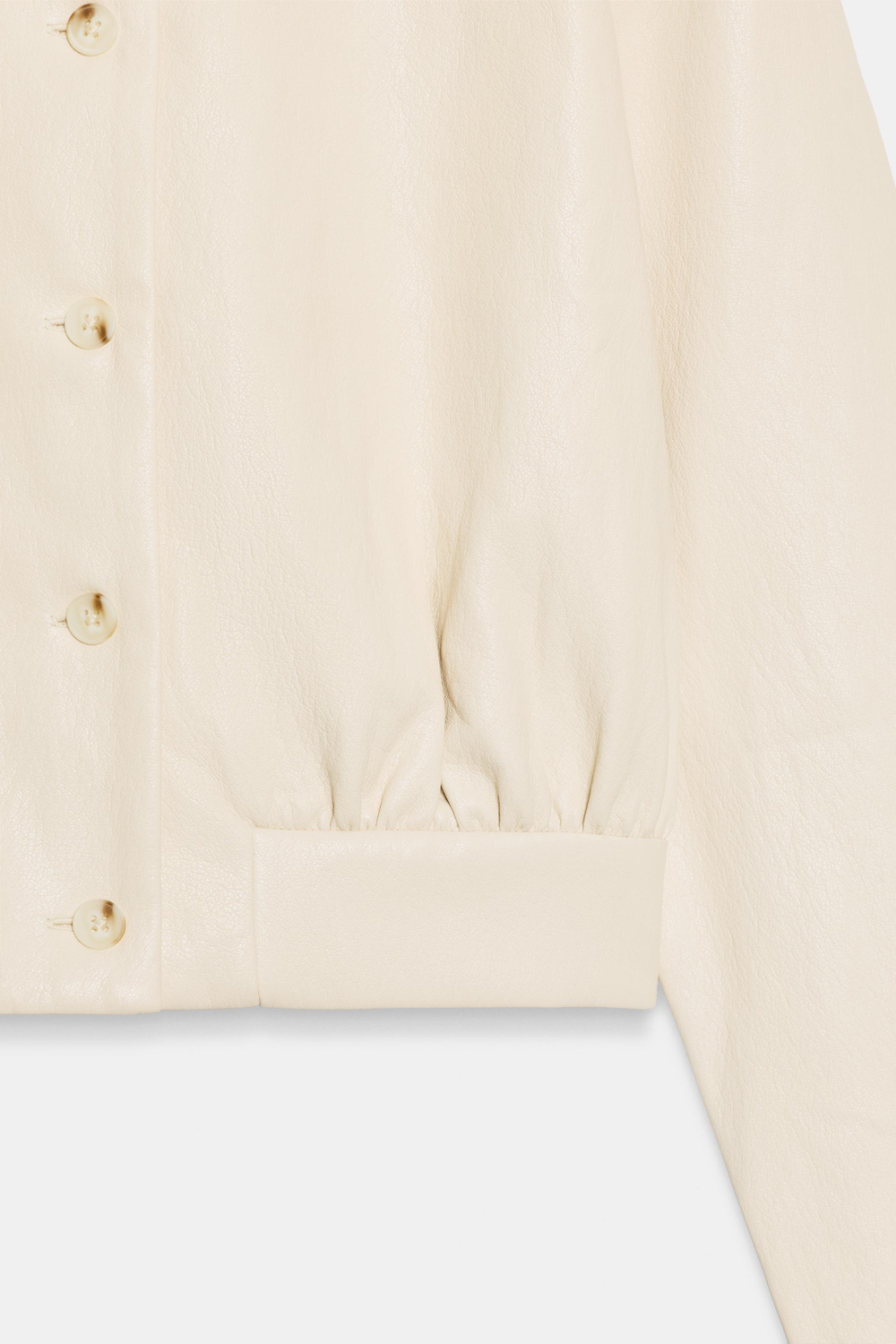 УКОРОЧЕННАЯ РУБАШКА С ЭФФЕКТОМ КОЖИ И ПОДПЛЕЧНИКАМИ — ZARA
