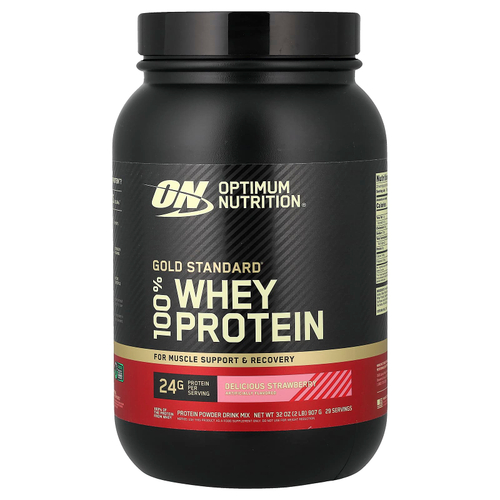 Optimum Nutrition, Gold Standard, 100% Whey, со вкусом клубники, 907 г (2 фунта)